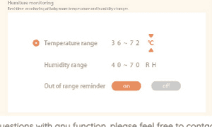 Temperatur-/fugtighedsskærm med temperaturområde, fugtighedsområde og alarm uden for område