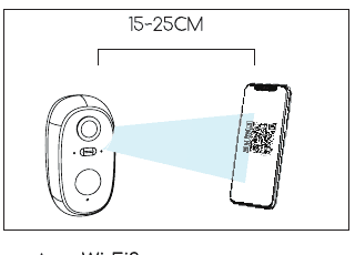 Sostén el código QR del teléfono a 15-25 cm frente a la lente de la cámara