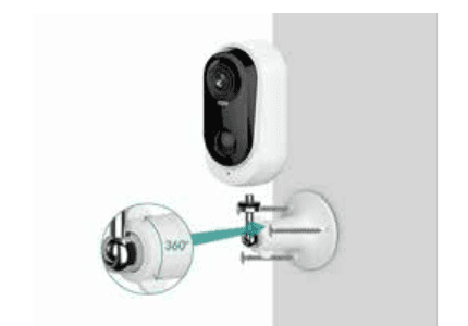 Camera mounted on the 360-degree adjustable wall bracket