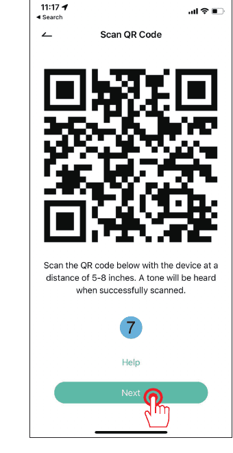 Экран сканирования QR-кода, показанный камере