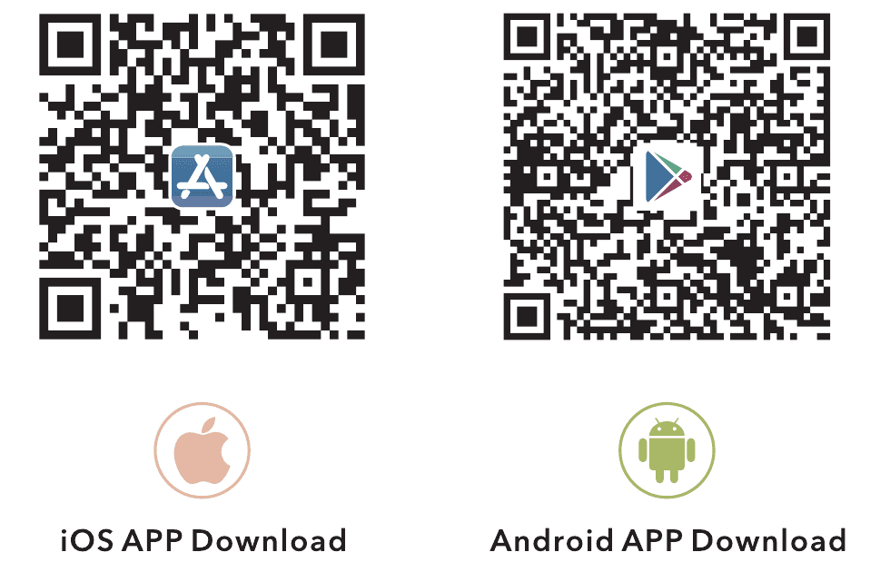 QR-koder til download af CloudEdge-appen til iOS og Android