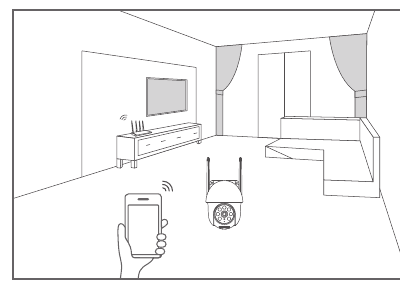 Coloca el teléfono y la cámara cerca del router