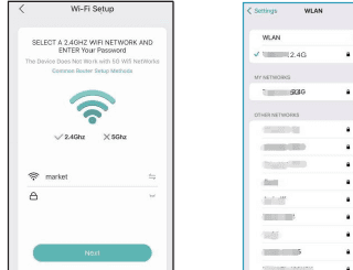 Pantalla de configuración Wi-Fi y lista de redes inalámbricas del teléfono