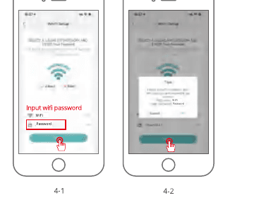 Экраны приложения для выбора домашнего WiFi и ввода пароля WiFi