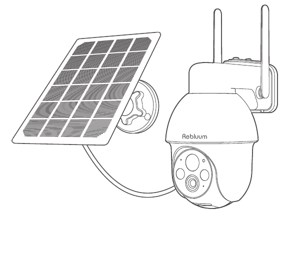 Rebluum RB-3PT1 solarkamera med tilkoblet solpanel