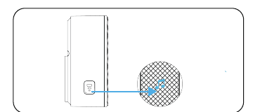 Wireless chime with the pairing/volume button highlighted, ready to pair