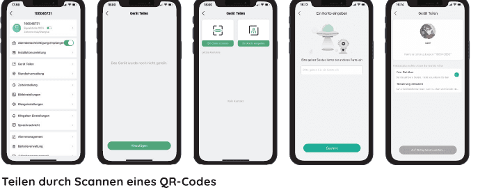 Screenshots for sharing the device by account search