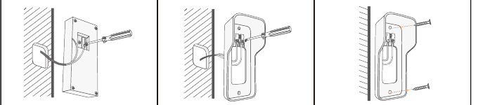 Wired installation steps 1 to 3 illustrations