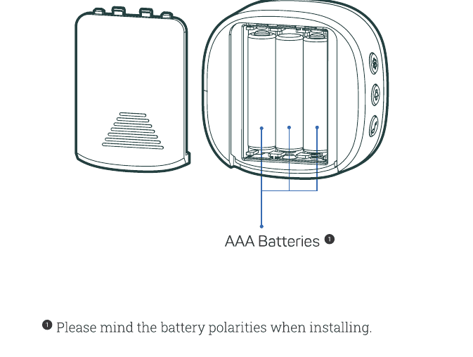 Indoor chime battery compartment for AAA batteries