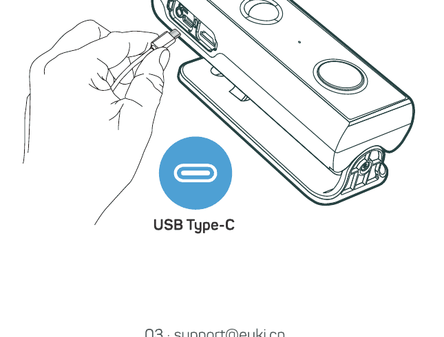 Charging the doorbell via the USB Type-C port