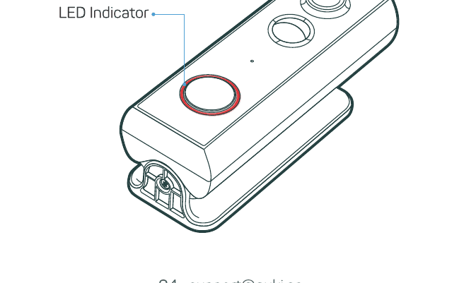LED indicator location on the doorbell
