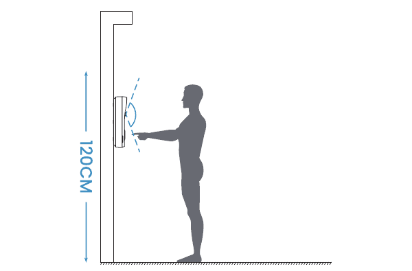Mount the doorbell about 120 cm above the ground for the best view and motion detection