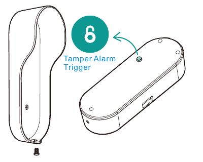 Tamper Alarm Trigger located on the back of the doorbell