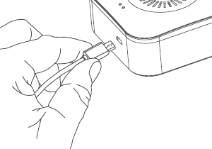 Innsetting av USB-kabelen i ringeklokken for å forsyne den med strøm fra en telefonlader
