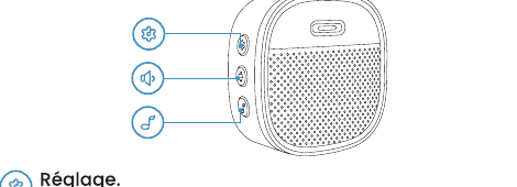 Side view of the chime showing the Setting, Volume and Ringtone buttons