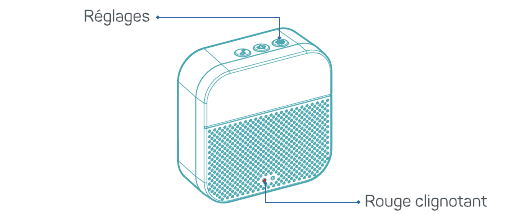 Chime with the Setting button labeled and the red indicator flashing