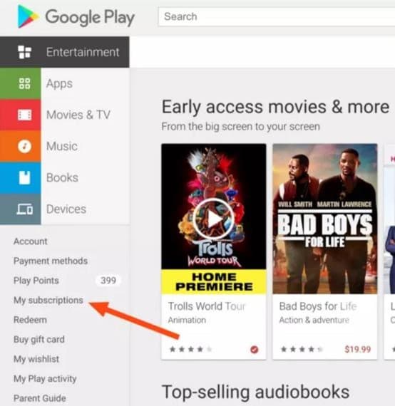 Google Play Web - Mis Suscripciones