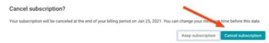 Confirmar Cancelación