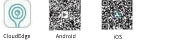 QR-koder til download af CloudEdge-appen til Android og iOS