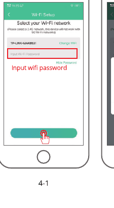 Skærmen Wi-Fi-opsætning: Vælg dit Wi-Fi-netværk og indtast Wi-Fi-adgangskoden