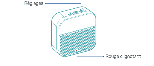Chime with the Settings button highlighted and the red indicator flashing