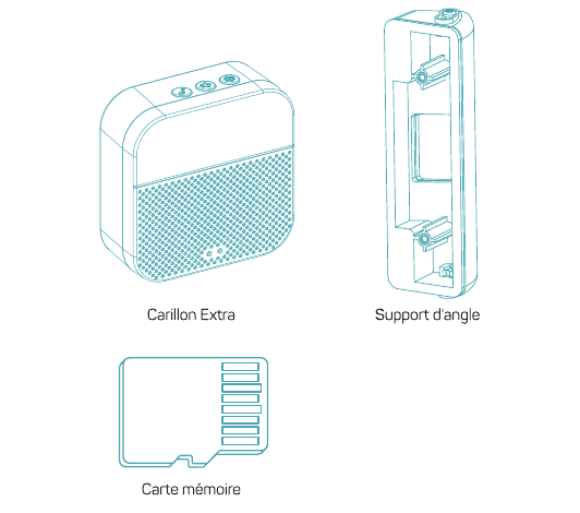 Related accessories: extra chime, angle mount and Micro-SD memory card