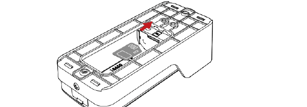 Three-step diagram inserting a Micro SD card into the doorbell card slot