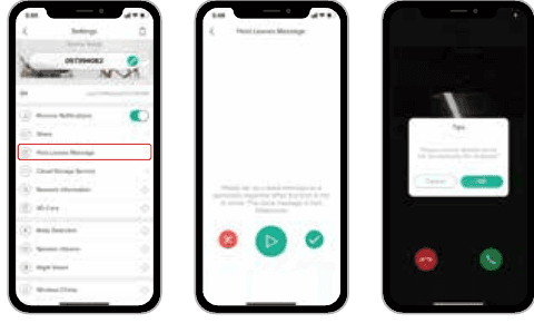Leaving and playing a pre-recorded voice message in the CloudEdge app