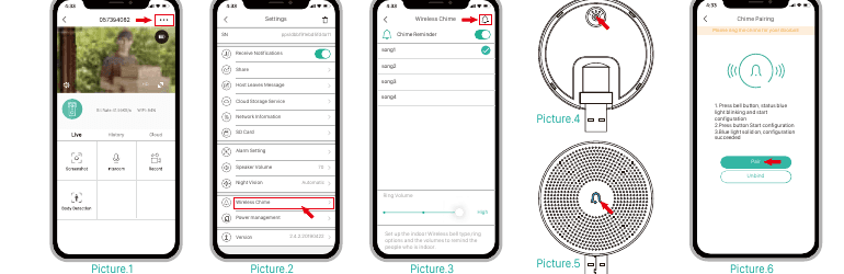 Pairing the wireless chime with the doorbell from the CloudEdge app settings