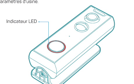 Doorbell with the LED indicator (doorbell button) highlighted in red