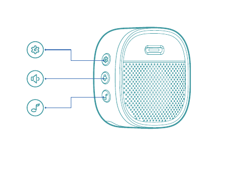 Hand pressing the doorbell button while the chime rings with its blue indicator flashing