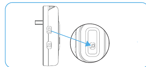 Pressing the connection/volume button on the chime to make it ready to link