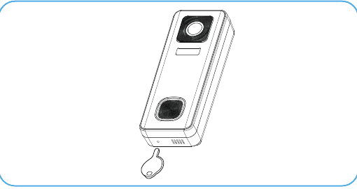 Removing the mounting bracket from the back of the video doorbell with a key tool